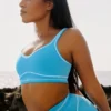 Airbrush Heart Throb Bra - Azure Blue/White