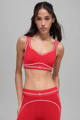 Airbrush Heart Throb Bra - Bright Red/White