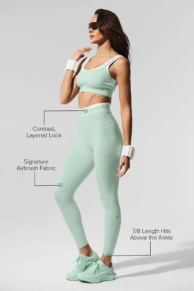 Airbrush High-Waist 7/8 Better Together Legging – Spearmint/White