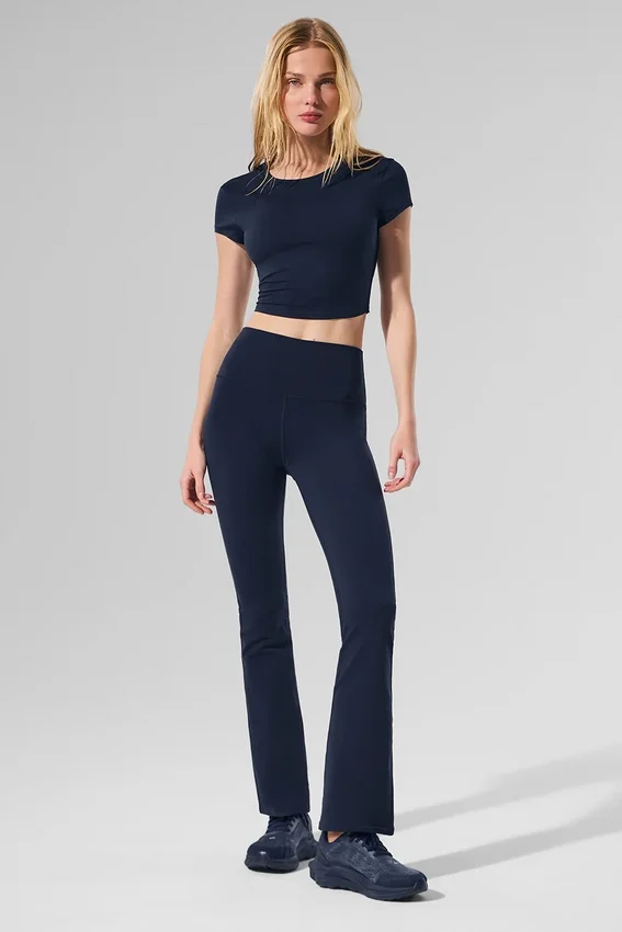 Airbrush High-Waist 7/8 Bootcut Legging - Navy