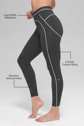 Airbrush High-Waist 7/8 Heart Throb Legging – Anthracite/White