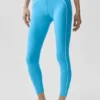 Airbrush High-Waist 7/8 Heart Throb Legging - Azure Blue/White