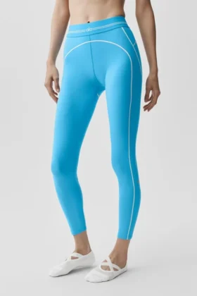 Airbrush High-Waist 7/8 Heart Throb Legging - Azure Blue/White