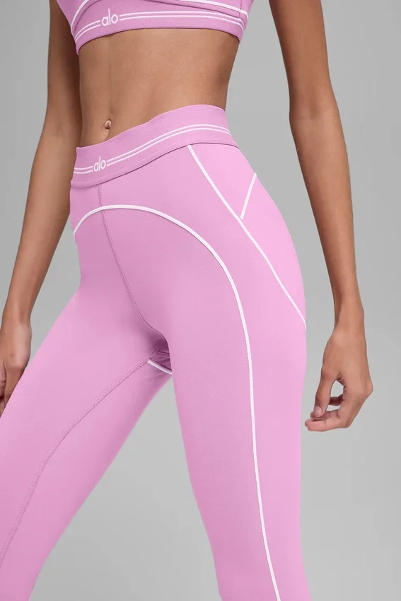 Airbrush High-Waist 7/8 Heart Throb Legging - Candy Heart Pink/White