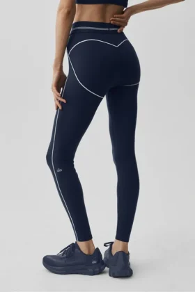 Airbrush High-Waist 7/8 Heart Throb Legging – Navy/White