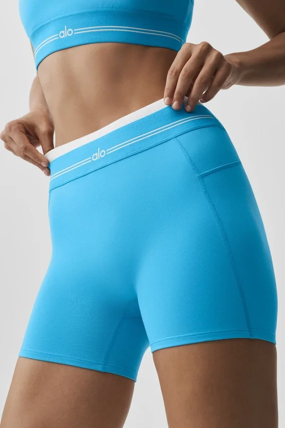 Airbrush High-Waist Better Together Short - Azure Blue/White