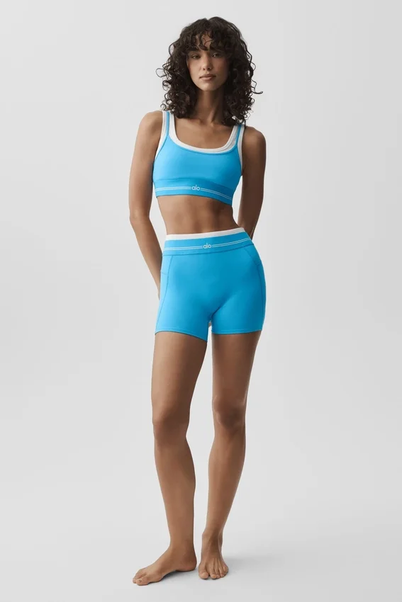 Airbrush High-Waist Better Together Short - Azure Blue/White