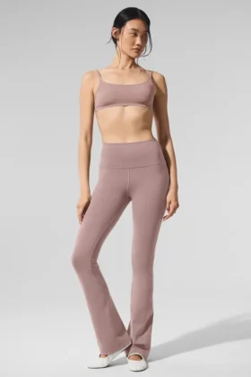 Airbrush High-Waist Bootcut Legging - Taupe