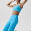 Airbrush Heart Throb Bra - Azure Blue/White