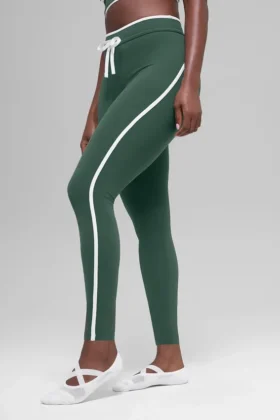 Airbrush High-Waist Race Pace 7/8 Legging - Clover Green/White