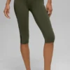 Airbrush High-Waist Race Pace Capri - Green Olive/Black
