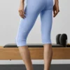 Airbrush High-Waist Race Pace Capri - Light Provence Blue/White
