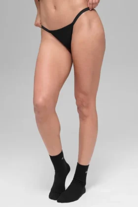 Airbrush Invisible String Thong - Black