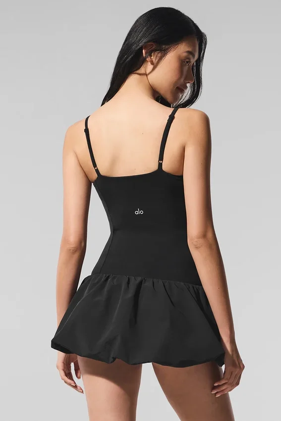 Airbrush Love Match Tennis Dress - Black