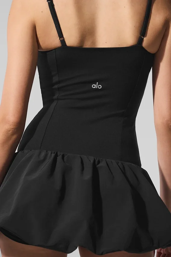 Airbrush Love Match Tennis Dress - Black