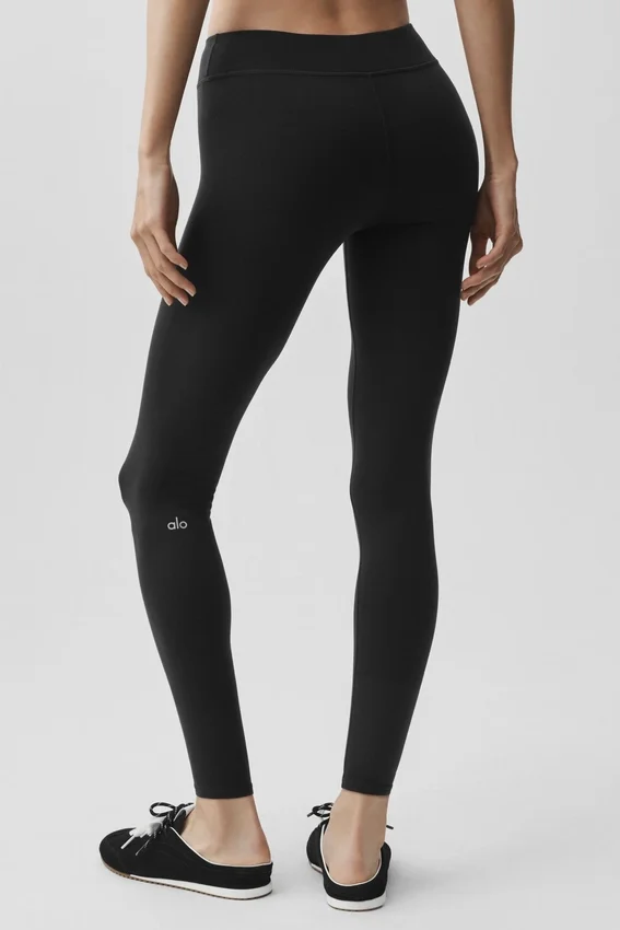 Airbrush Mid-Rise 7/8 Legging - Black