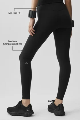 Airbrush Mid-Rise Legging – Black