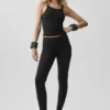 Airbrush Mid-Rise Legging - Black