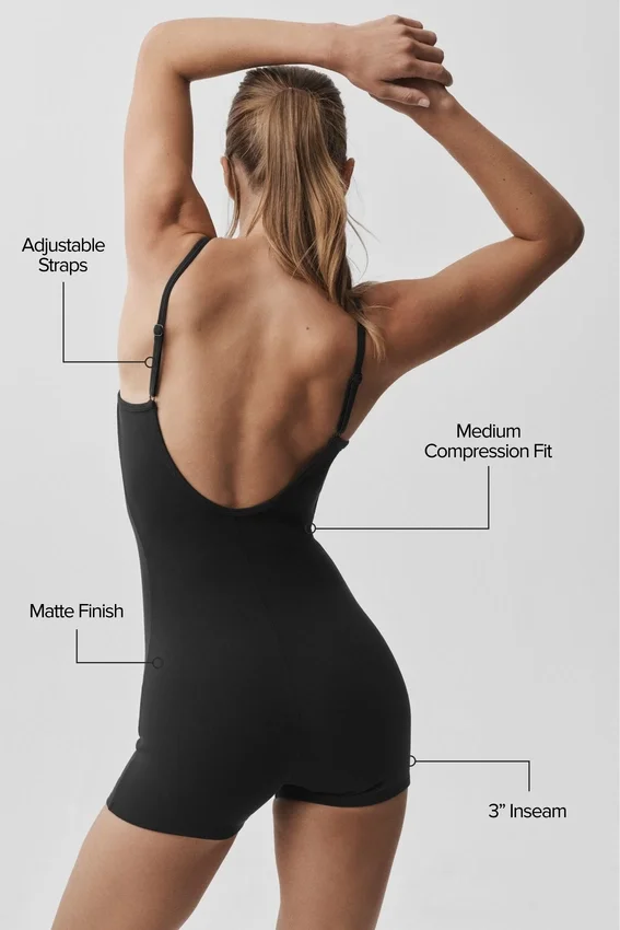 Airbrush One and Done Short Onesie - Black