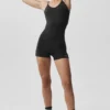 Airbrush One and Done Short Onesie - Black