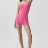 Airbrush One and Done Short Onesie - Paradise Pink