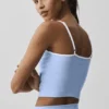 Airbrush Refined Bra Tank - Light Provence Blue/White