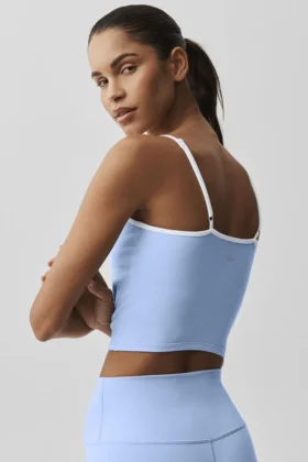 Airbrush Refined Bra Tank – Light Provence Blue/White
