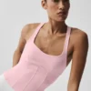 Airbrush Sparks Fly Corset Tank - Vintage Pink