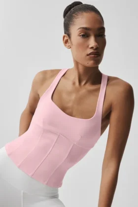 Airbrush Sparks Fly Corset Tank – Vintage Pink