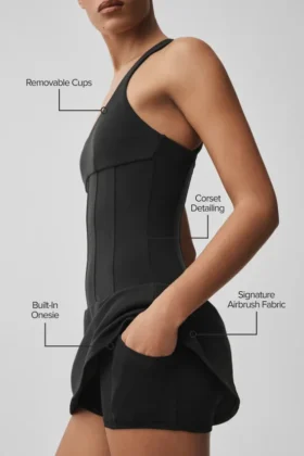 Airbrush Sparks Fly Corset Tennis Dress – Black