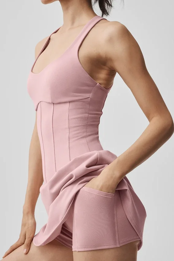 Airbrush Sparks Fly Corset Tennis Dress - Vintage Pink