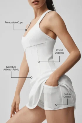 Airbrush Sparks Fly Corset Tennis Dress – White