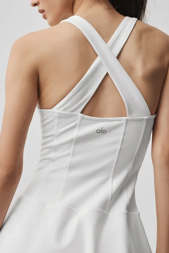 Airbrush Sparks Fly Corset Tennis Dress - White
