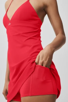 Airbrush Splendor Dress – Bright Red