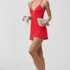 Airbrush Splendor Dress - Bright Red