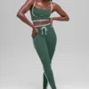 Airbrush Streamlined Bra Tank - Clover Green/White