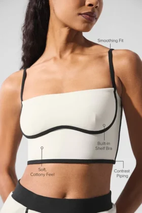 Airbrush Streamlined Bra Tank – Ivory/Black