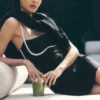 Airbrush Streamlined Dress - Black/White