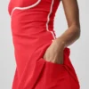 Airbrush Streamlined Dress - Bright Red/White