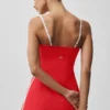 Airbrush Streamlined Dress - Bright Red/White
