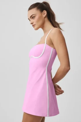 Airbrush Streamlined Dress – Candy Heart Pink/White