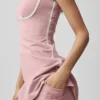 Airbrush Streamlined Dress - Vintage Pink/White