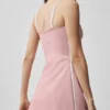 Airbrush Streamlined Dress - Vintage Pink/White