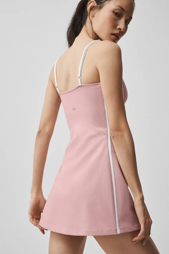 Airbrush Streamlined Dress - Vintage Pink/White