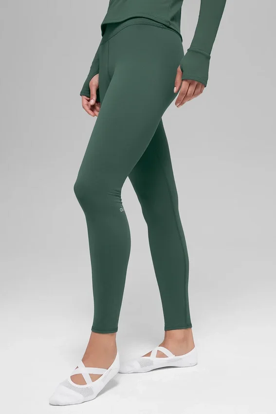 Airbrush Winter Warm High-Waist Nocturne Legging - Clover Green