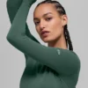 Airbrush Winter Warm Nocturne Long Sleeve - Clover Green
