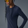 Airbrush Winter Warm Nocturne Long Sleeve - Navy