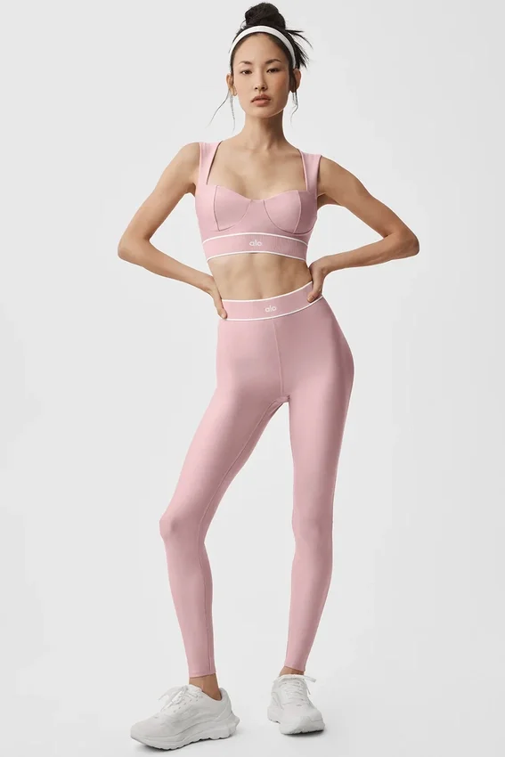 Airlift Alignment Bra - Vintage Pink/White