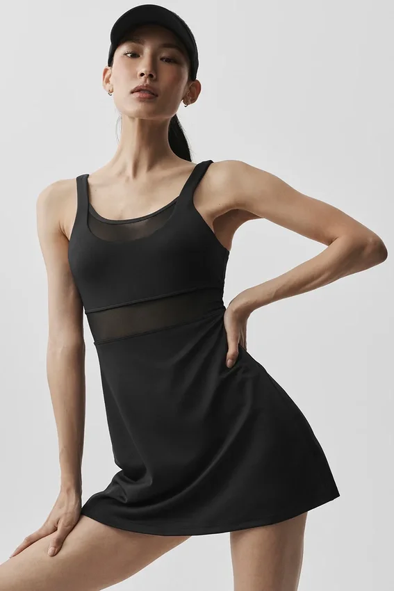 Airlift Double Trouble Tennis Dress - Black