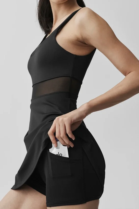 Airlift Double Trouble Tennis Dress - Black